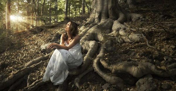 Woman in woods, Order of Bards, Ovates & Druids.